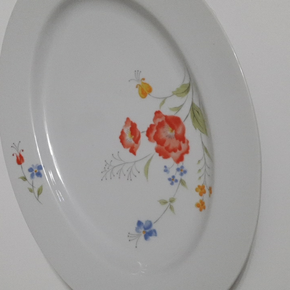 Oval Serving Platter "Poppy Garden"